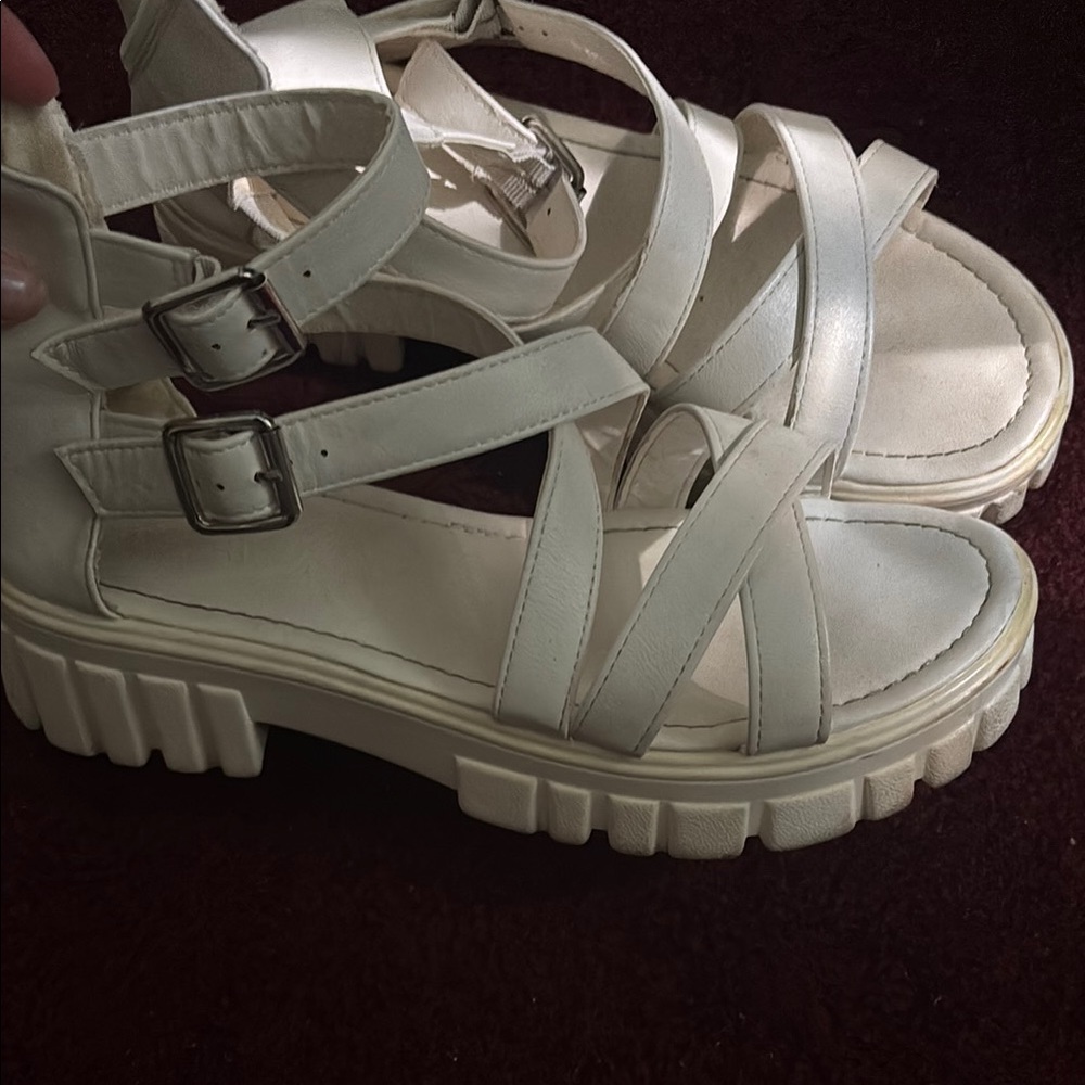 Women's White Strappy Sandals